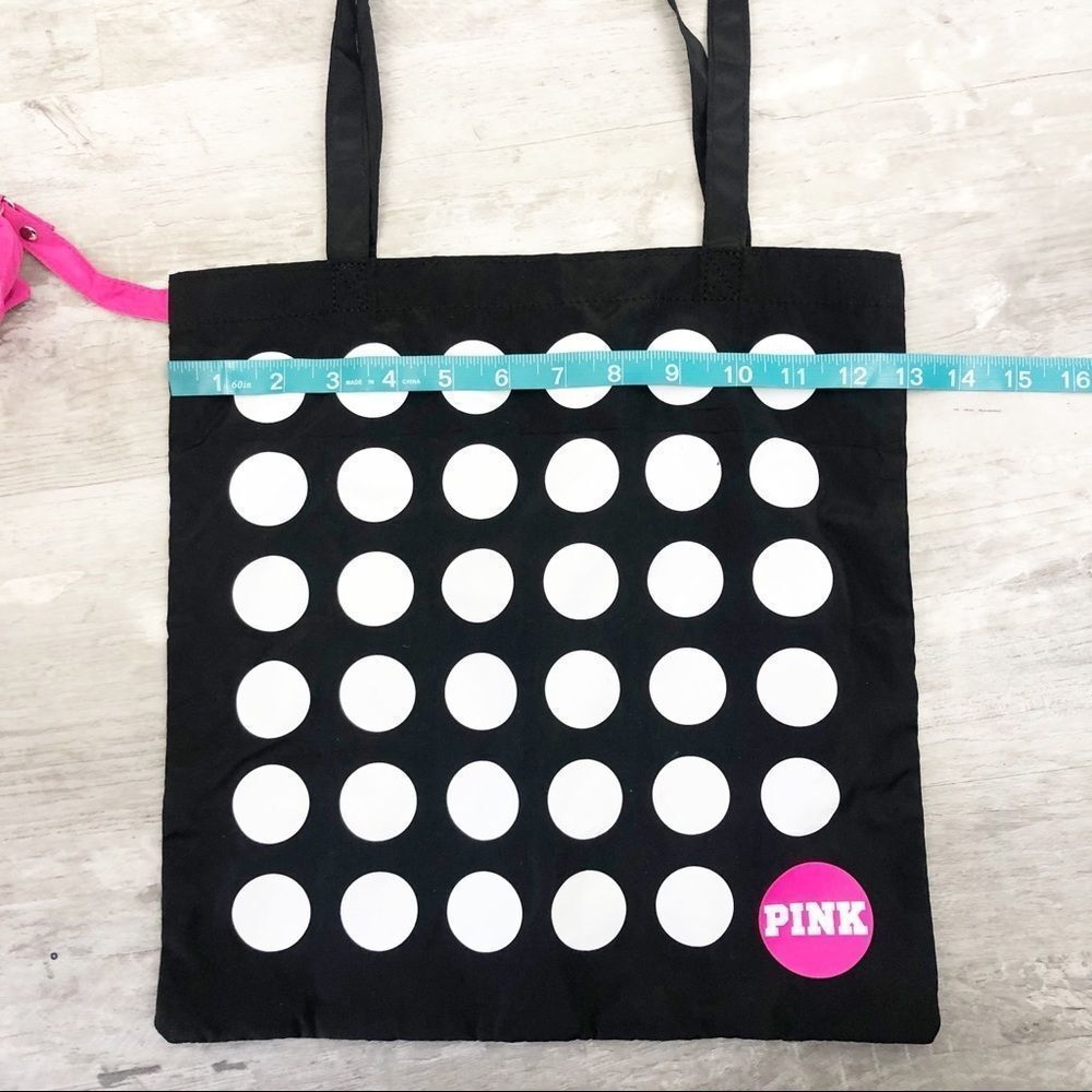 PINK Victoria's Secret Black and White Polka Dot Tote Bag - Picture 6 of 8